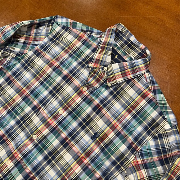 Ralph Lauren Men’s Custom Fit Multicolor Plaid Button Down Shirt Medium Slim - Picture 4 of 15